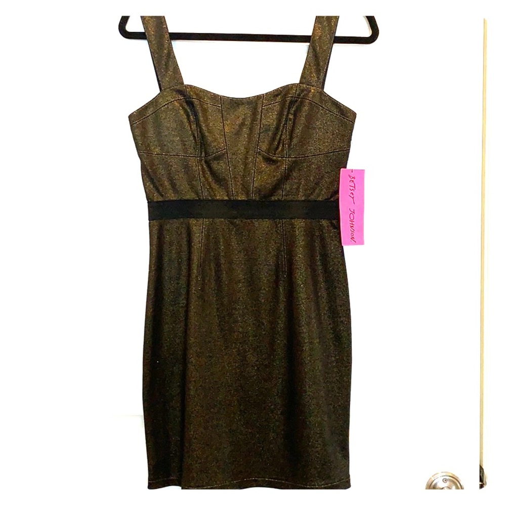 Sexy Betsy Johnson Black/Gold Party Dress